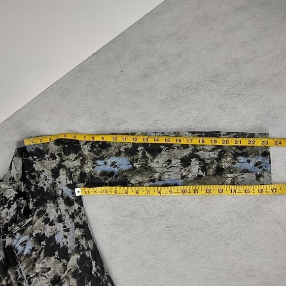 Anne Klein Women's 100% Silk Black Blue Olive Green Long Sleeve Blouse Size L - Picture 9 of 13